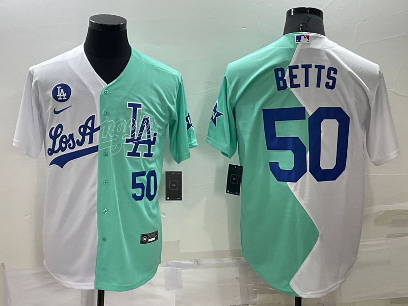 Men Los Angeles Dodgers 50 Betts green white Nike 2022 MLB Jersey2